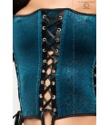 CORSET AND THONG CR-3820 BLUE