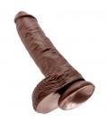 DILDO REALÍSTICO COM TESTÍCULOS KING COCK 10” MULATO