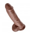 DILDO REALÍSTICO COM TESTÍCULOS KING COCK 10” MULATO