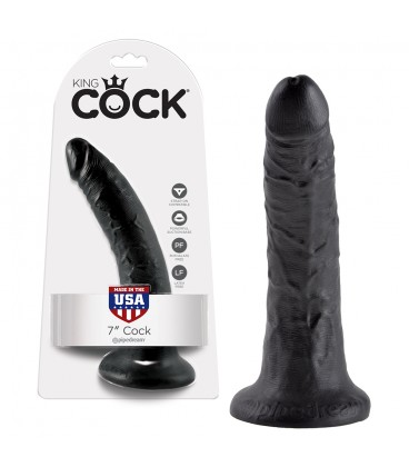 DILDO REALÍSTICO KING COCK 7” PRETO