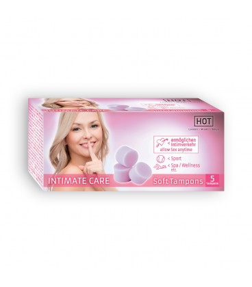 CAJA CON 5 TAMPONES HOT INTIMATE CARE SOFT TAMPONES