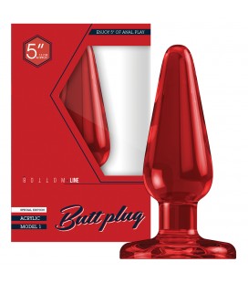 BOTTOM LINE MODEL 1 5” ACRYLIC BUTT PLUG RED