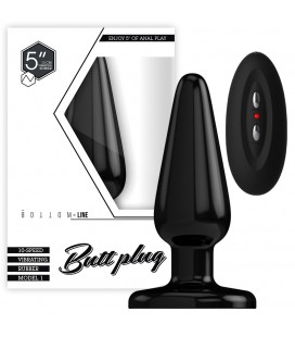 BOTTOM LINE MODEL 1 5” RUBBER VIBRATING BUTT PLUG BLACK