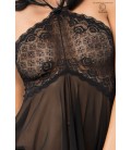 BABYDOLL AND THONG CR-3884 BLACK