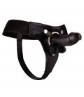 STRAP-ON REALISTA DE COURO OUCH! 6 POLEGADAS PRETO