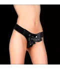 OUCH! REALISTIC LEATHER STRAP-ON 6 INCHES BLACK