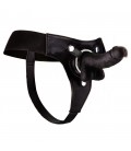 OUCH! REALISTIC LEATHER STRAP-ON 7 INCHES BLACK