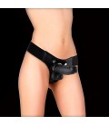 STRAP-ON REALISTA DE COURO OUCH! 8 POLEGADAS PRETO