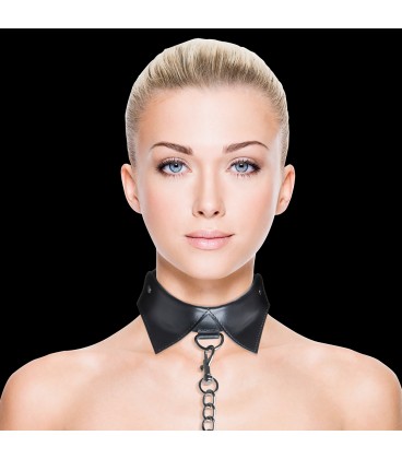 OUCH! EXCLUSIVE COLLAR WITH LEASH BLACK