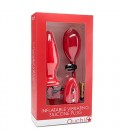 OUCH! INFLATABLE SILICONE VIBRATING ANAL PLUG RED