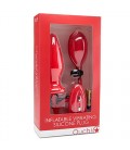 PLUG ANAL INSUFLÁVEL VIBRATÓRIO DE SILICONE OUCH! VERMELHO