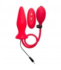 PLUG ANAL INSUFLÁVEL VIBRATÓRIO DE SILICONE OUCH! VERMELHO