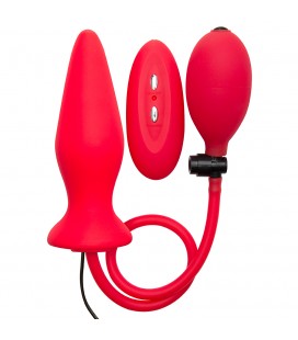 OUCH! INFLATABLE SILICONE VIBRATING ANAL PLUG RED