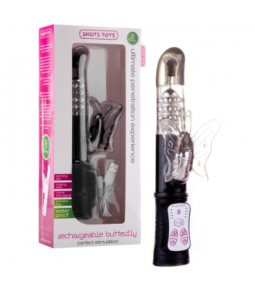 VIBRADOR RECARGABLE BUTTERFLY NEGRO