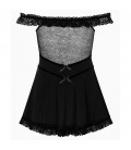 OBSESSIVE FLORESITA CHEMISE AND THONG BLACK