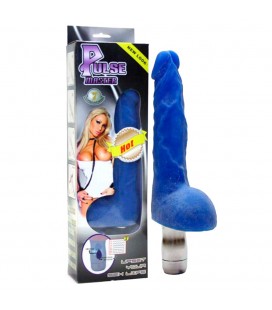 VIBRADOR PULSE MASTER COM LUZ REALISTA AZUL