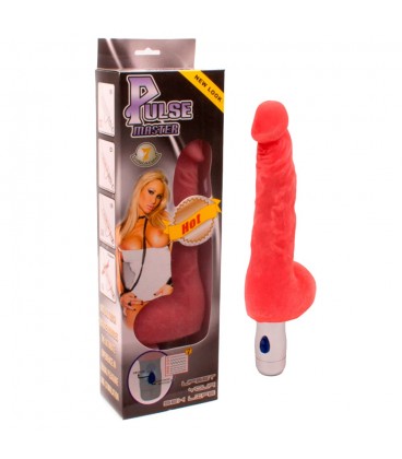 VIBRADOR PULSE MASTER REALISTA COM LUZ VERMELHO