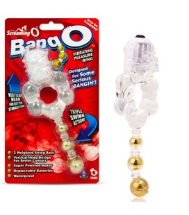 ANILLO PARA EL PENE CON VIBRACIÓN SCREAMING O BANG-O TRANSPARENTE