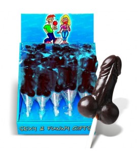 PACK WITH 40 GUMMY LOLLIPOP WITH PENIS SHAPE CHOCOLATE