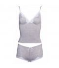 LEG AVENUE SERAPHINA SET GREY AND WHITE