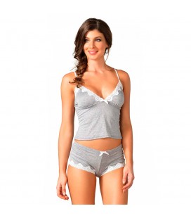 LEG AVENUE SERAPHINA SET GREY AND WHITE