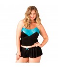 CONJUNTO LEG AVENUE SERAPHINA TALLA GRANDE NEGRO Y AZUL