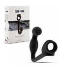 SONO Nº2 BUTT PLUG WITH COCK AND TESTICLES RING BLACK