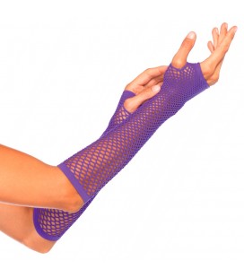 PURPLE TRIANGLE NET FINGERLESS GLOVES