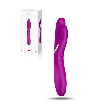 VIBRADOR DUPLO RECARREGÁVEL E6 OVO FÚCSIA