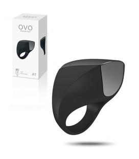 ANILLO VIBRADOR RECARGABLE PARA EL PENE A1 OVO NEGRO