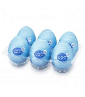 CAJA CON 6 MASTURBADORES TENGA EGG WAVY COOL EDITION