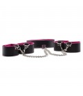 COLLAR Y ESPOSAS OUCH! REVERSIBLE COLLAR WITH WRIST AND ANKLE CUFFS ROSA Y NEGRO