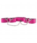 OUCH! REVERSIBLE COLLAR WITH WRIST AND ANKLE CUFFS PINK AND BLACK