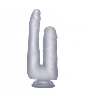 REALROCK 9” REALISTIC DOUBLE COCK CLEAR