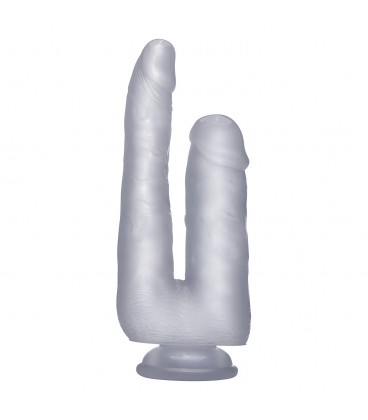 DILDO DUPLO REALÍSTICO REALROCK 9” TRANSPARENTE