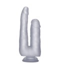 DILDO DUPLO REALÍSTICO REALROCK 9” TRANSPARENTE