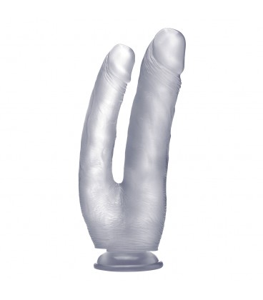 DILDO DUPLO REALÍSTICO REALROCK 10” TRANSPARENTE