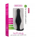 PLUG ANAL BUTT PLUG COM PEGA PRETO MÉDIO