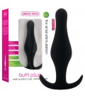 PLUG ANAL BUTT PLUG COM PEGA PRETO MÉDIO