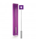 OUCH! LEATHER SQUARE TIPPED METAL CROP PURPLE