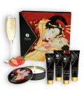 CONJUNTO SHUNGA SECRETOS DE GEISHA FRESA Y CHAMPÁN