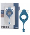 INFINITY VIBRATING COCKRING WITH DANGLING BALL BLUE
