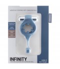 INFINITY VIBRATING COCKRING WITH DANGLING BALL BLUE
