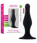 BUTT PLUG WITH SUCTION CUP BLACK SMALL