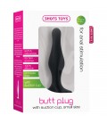 BUTT PLUG WITH SUCTION CUP BLACK SMALL