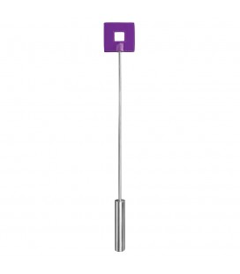 OUCH! LEATHER SQUARE TIPPED METAL CROP PURPLE