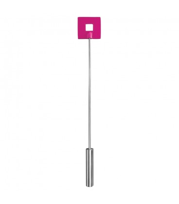OUCH! LEATHER SQUARE TIPPED METAL CROP PINK
