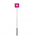 OUCH! LEATHER SQUARE TIPPED METAL CROP PINK