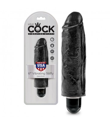 VIBRADOR REALISTA KING COCK VIBRATING STIFFY 6" NEGRO