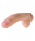 DILDO REALÍSTICO COM TESTÍCULOS KING COCK + DUAL DENSITY 10'' FAT BRANCO